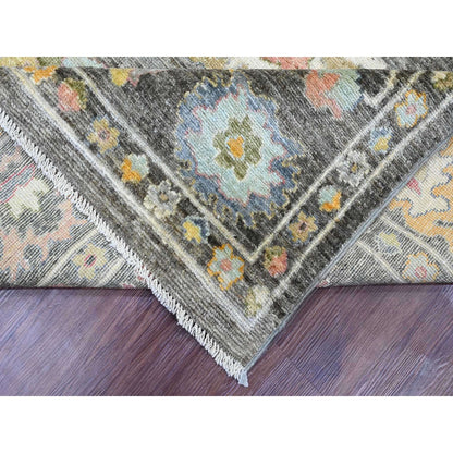 Oushak And Peshawar Wool Hand Knotted Rug Brown 7.11x9.10 -O089777