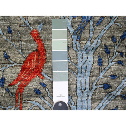 Oushak And Peshawar Wool Hand Knotted Rug Grey 5.0x6.9 -O089790