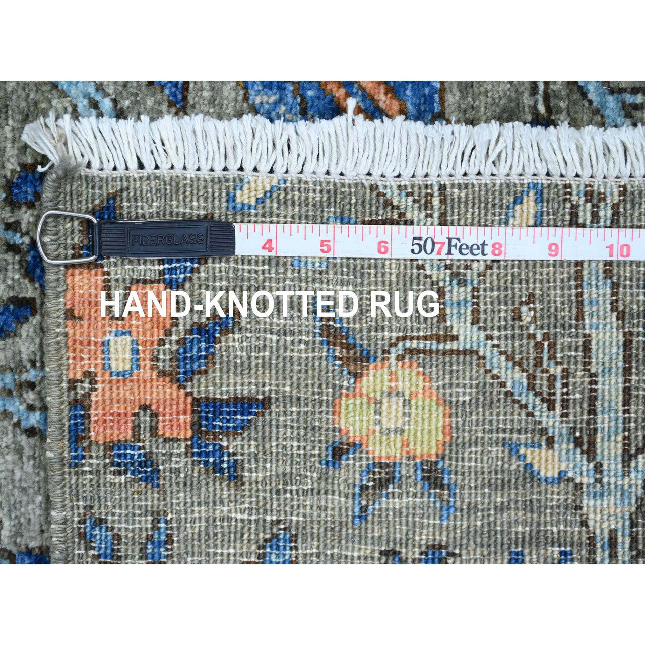 Gray 5'0" x 6'9" Oushak And Peshawar Hand knotted Wool Rug - Sku: O089790