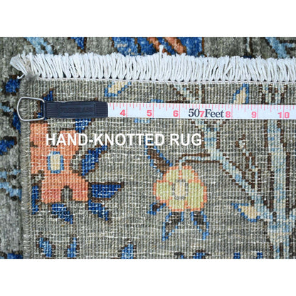 Oushak And Peshawar Wool Hand Knotted Rug Grey 5.0x6.9 -O089790