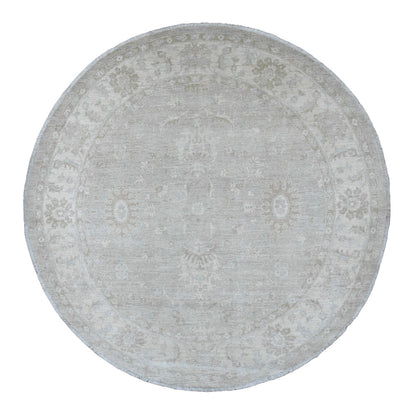 Oushak And Peshawar Wool Hand Knotted Rug Grey 7.8x7.11 -O089795