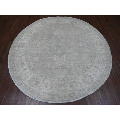 Oushak And Peshawar Wool Hand Knotted Rug Grey 7.8x7.11 -O089795