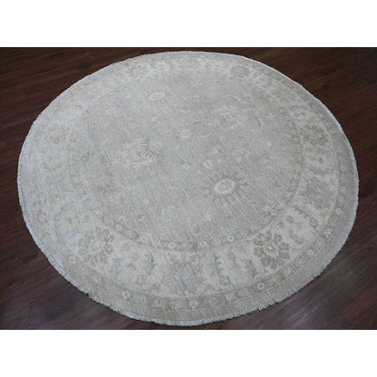 Oushak And Peshawar Wool Hand Knotted Rug Grey 7.8x7.11 -O089795