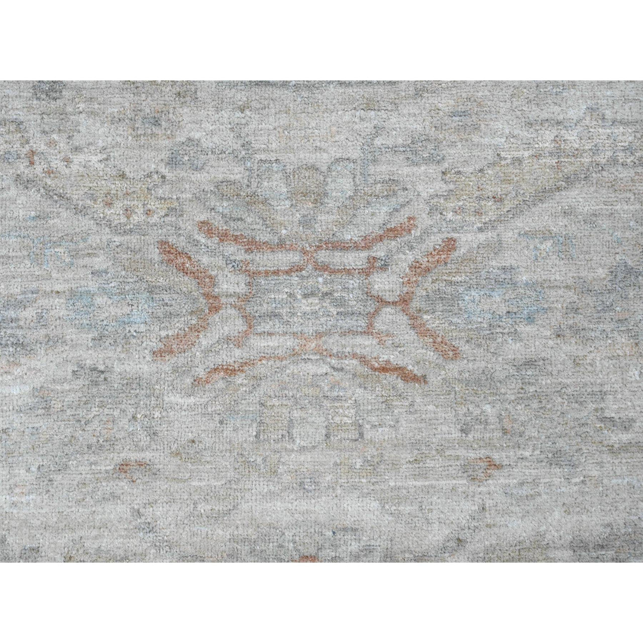 Ivory 7'7" x 7'9" Oushak And Peshawar Hand knotted Wool Rug - Sku: O089796