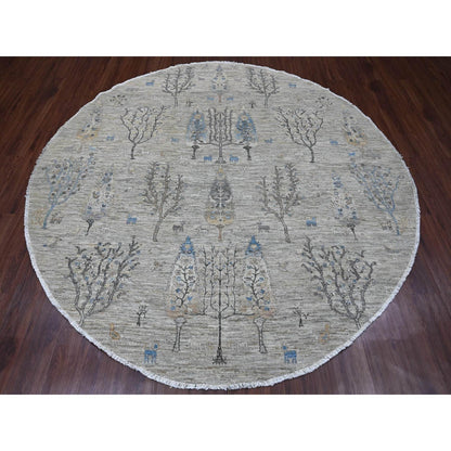 Oushak And Peshawar Wool Hand Knotted Rug Grey 7.11x8.0 -O089797