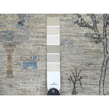 Oushak And Peshawar Wool Hand Knotted Rug Grey 7.11x8.0 -O089797