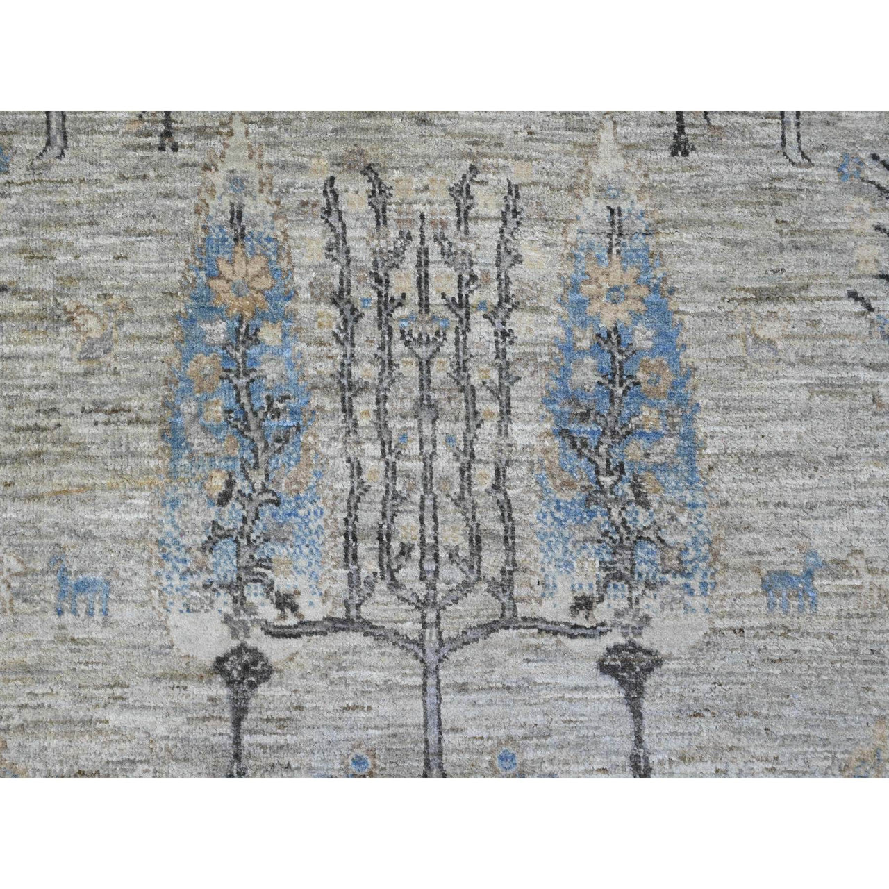 Gray 7'11" x 8'0" Oushak And Peshawar Hand knotted Wool Rug - Sku: O089797