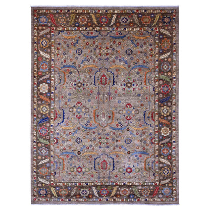 Oushak And Peshawar Wool Hand Knotted Rug Grey 10.0x13.4 -O089798