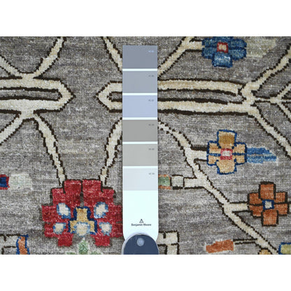 Oushak And Peshawar Wool Hand Knotted Rug Grey 10.0x13.4 -O089798