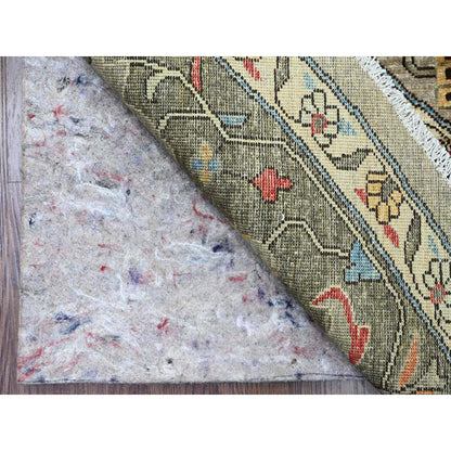 Oushak And Peshawar Wool Hand Knotted Rug Grey 9.11x9.11 -O089800