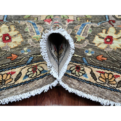 Oushak And Peshawar Wool Hand Knotted Rug Grey 9.11x9.11 -O089800