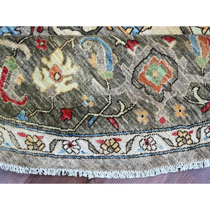 Oushak And Peshawar Wool Hand Knotted Rug Grey 9.11x9.11 -O089800