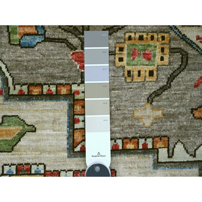Oushak And Peshawar Wool Hand Knotted Rug Grey 9.11x9.11 -O089800