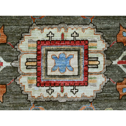 Oushak And Peshawar Wool Hand Knotted Rug Grey 9.11x9.11 -O089800