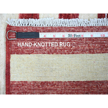 Oushak And Peshawar Wool Hand Knotted Rug Red 2.6x4.0 -O089805