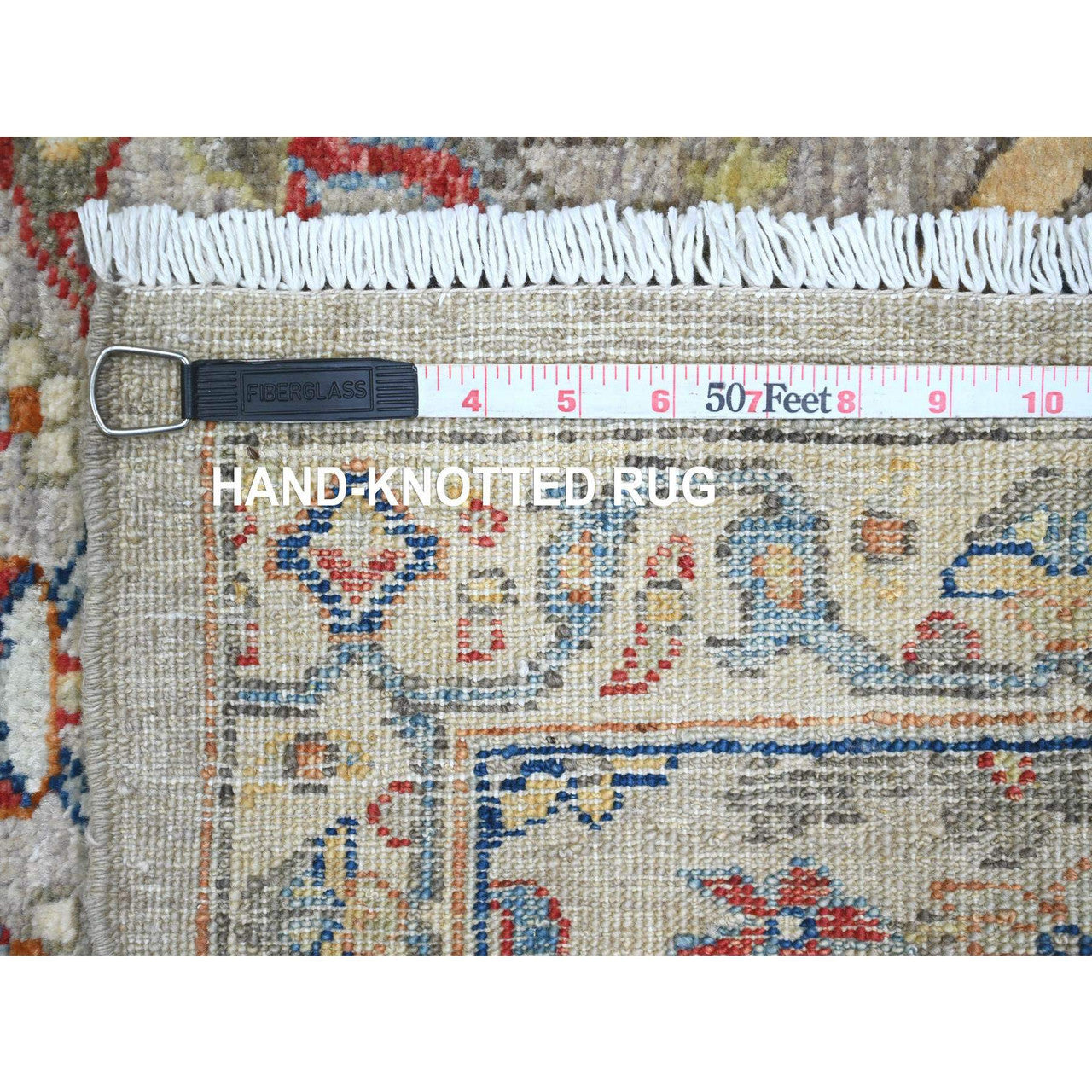 Gray 3'0" x 9'8" Oushak And Peshawar Hand knotted Wool Rug - Sku: O089815