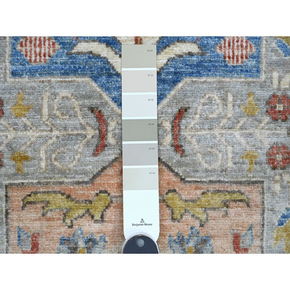 Oushak And Peshawar Wool Hand Knotted Rug Grey 2.7x10.1 -O089816
