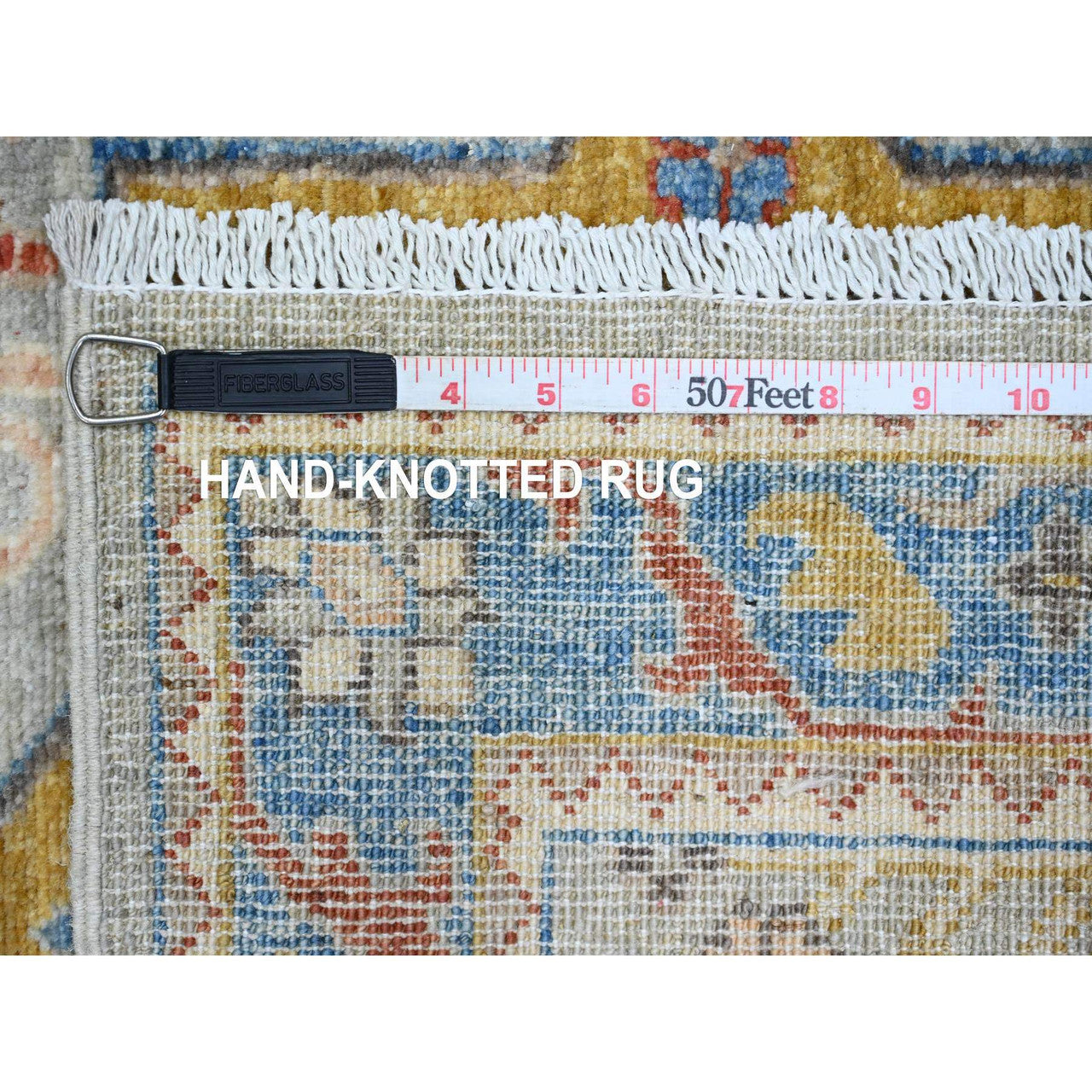 Gray 2'7" x 10'1" Oushak And Peshawar Hand knotted Wool Rug - Sku: O089816