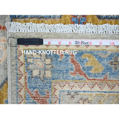 Oushak And Peshawar Wool Hand Knotted Rug Grey 2.7x10.1 -O089816