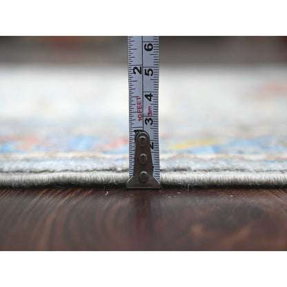 Oushak And Peshawar Wool Hand Knotted Rug Grey 2.8x10.2 -O089819