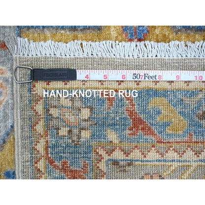 Oushak And Peshawar Wool Hand Knotted Rug Grey 2.8x10.2 -O089819