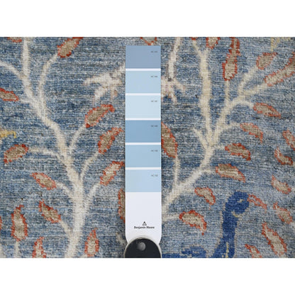 Oushak And Peshawar Wool Hand Knotted Rug Blue 2.6x25.7 -O089823