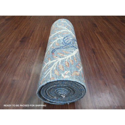 Oushak And Peshawar Wool Hand Knotted Rug Blue 2.6x25.7 -O089823