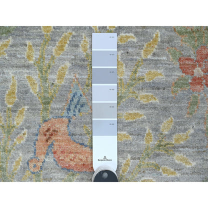 Oushak And Peshawar Wool Hand Knotted Rug Grey 2.6x16.0 -O089824