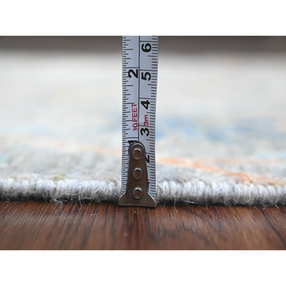 Oushak And Peshawar Wool Hand Knotted Rug Grey 2.6x16.0 -O089824