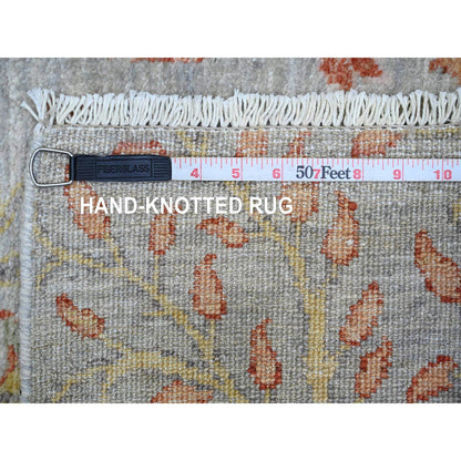 Oushak And Peshawar Wool Hand Knotted Rug Grey 2.6x16.0 -O089824