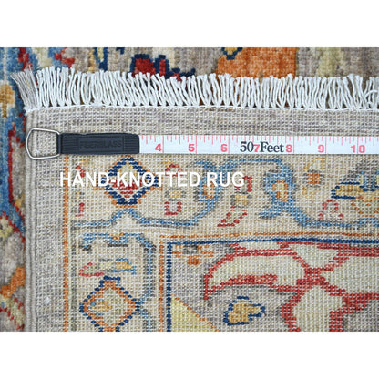 Oushak And Peshawar Wool Hand Knotted Rug Grey 2.11x10.10 -O089830