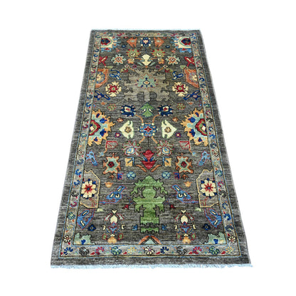 Oushak And Peshawar Wool Hand Knotted Rug Grey 3.1x6.0 -O089834