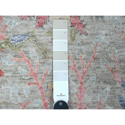 Oushak And Peshawar Wool Hand Knotted Rug Grey 3.0x19.5 -O089837
