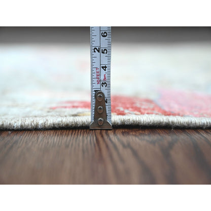 Oushak And Peshawar Wool Hand Knotted Rug Grey 3.0x19.5 -O089837