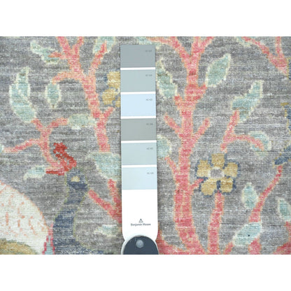 Oushak And Peshawar Wool Hand Knotted Rug Grey 2.7x11.8 -O089839