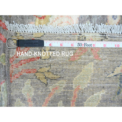Oushak And Peshawar Wool Hand Knotted Rug Grey 2.7x11.8 -O089839