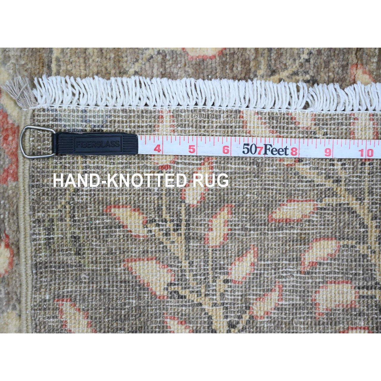 Gray 2'4" x 6'1" Oushak And Peshawar Hand knotted Wool Rug - Sku: O089840