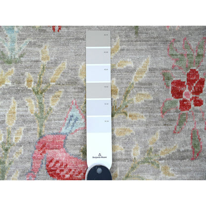Oushak And Peshawar Wool Hand Knotted Rug Grey 3.0x24.0 -O089841