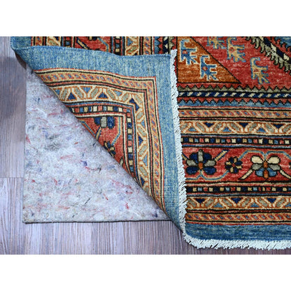 Oushak And Peshawar Wool Hand Knotted Rug Blue 5.11x9.0 -O089844