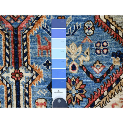 Oushak And Peshawar Wool Hand Knotted Rug Blue 5.11x9.0 -O089844