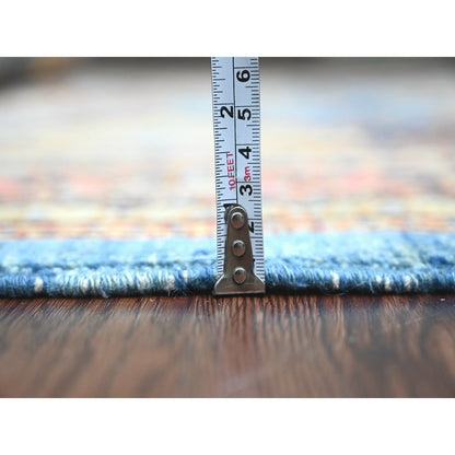Oushak And Peshawar Wool Hand Knotted Rug Blue 5.11x9.0 -O089844