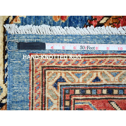 Oushak And Peshawar Wool Hand Knotted Rug Blue 5.11x9.0 -O089844