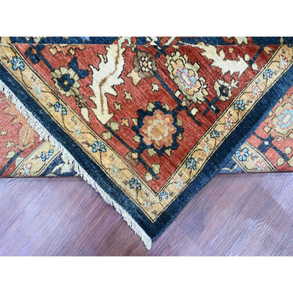 Oushak And Peshawar Wool Hand Knotted Rug Blue 9.1x11.8 -O089852
