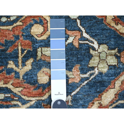 Oushak And Peshawar Wool Hand Knotted Rug Blue 9.1x11.8 -O089852
