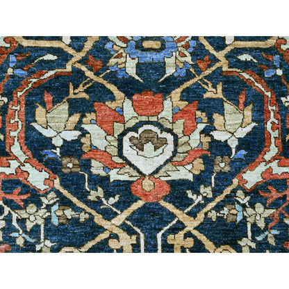 Oushak And Peshawar Wool Hand Knotted Rug Blue 9.1x11.8 -O089852