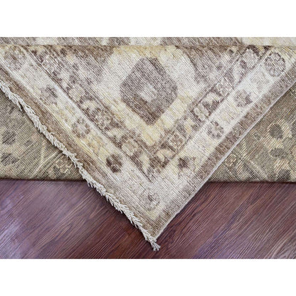 Oushak And Peshawar Wool Hand Knotted Rug Brown 9.0x11.9 -O089867