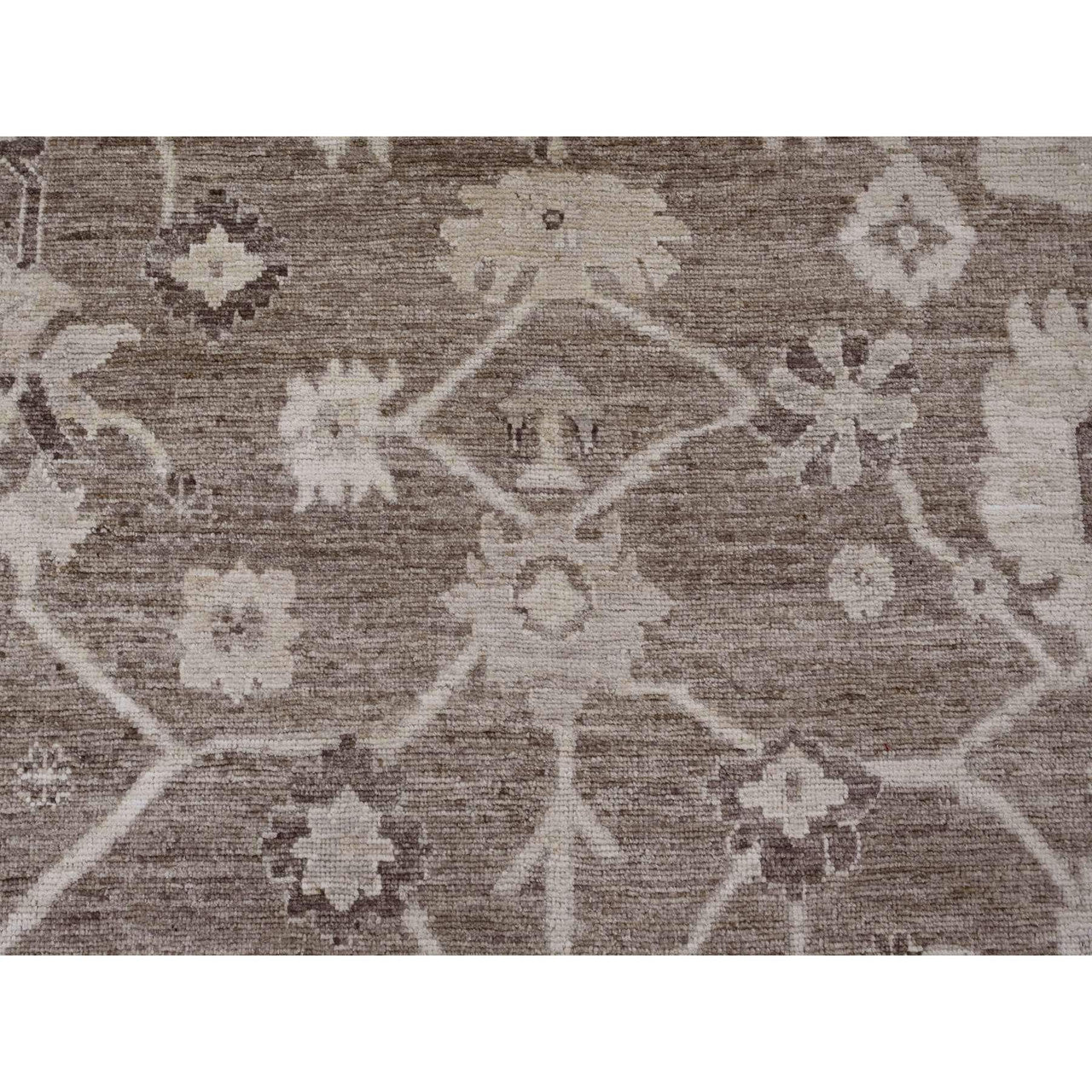 Brown 9'0" x 11'9" Oushak And Peshawar Hand knotted Wool Rug - Sku: O089867