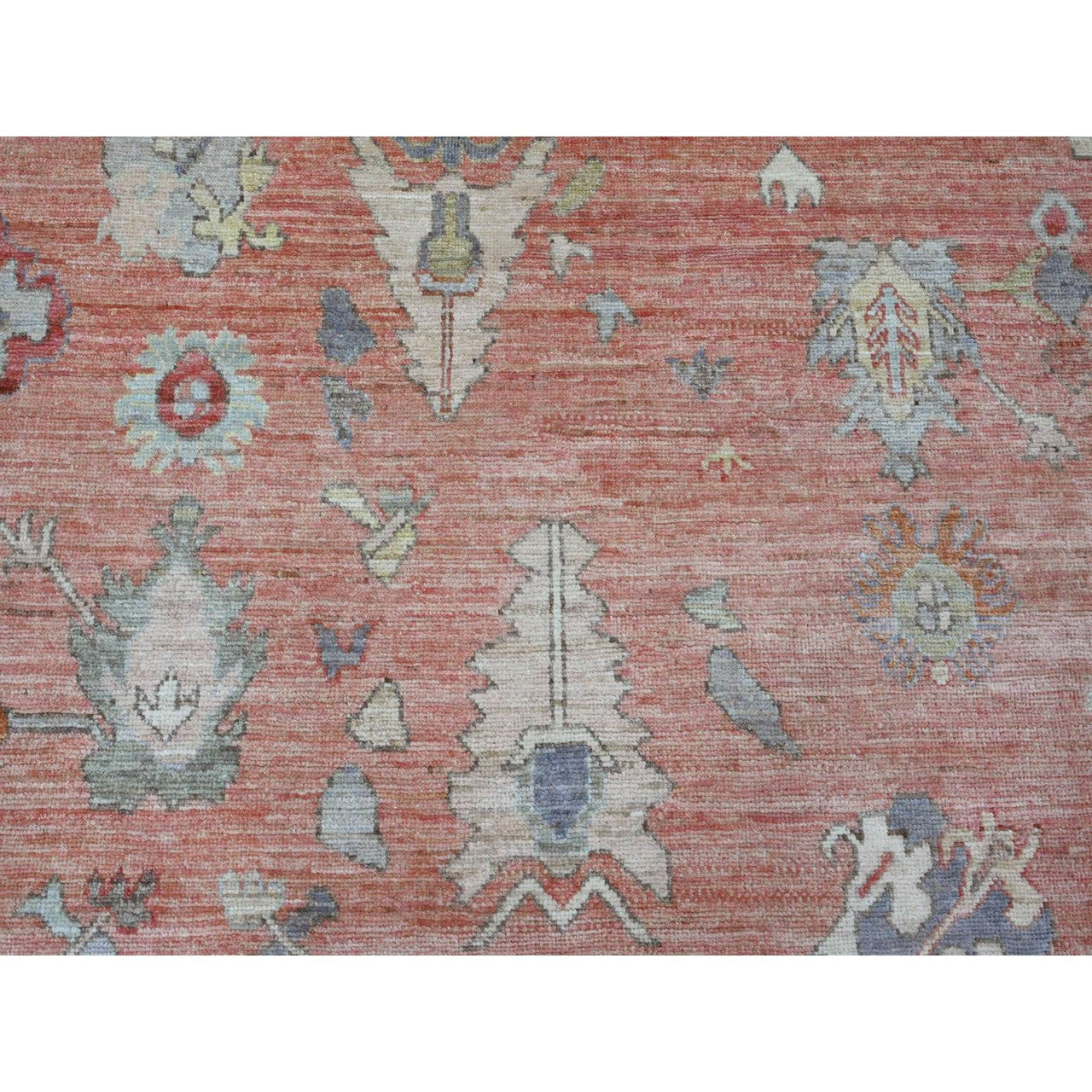 Red 8'11" x 11'9" Oushak And Peshawar Hand knotted Wool Rug - Sku: O089869
