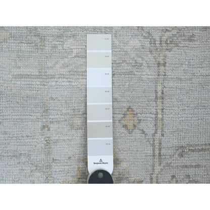 Oushak And Peshawar Wool Hand Knotted Rug Grey 2.11x9.9 -O089874
