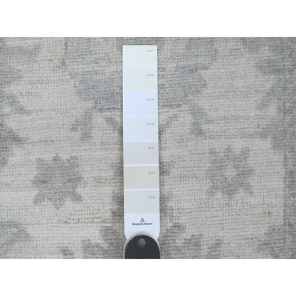 Oushak And Peshawar Wool Hand Knotted Rug Ivory 2.8x6.0 -O089876